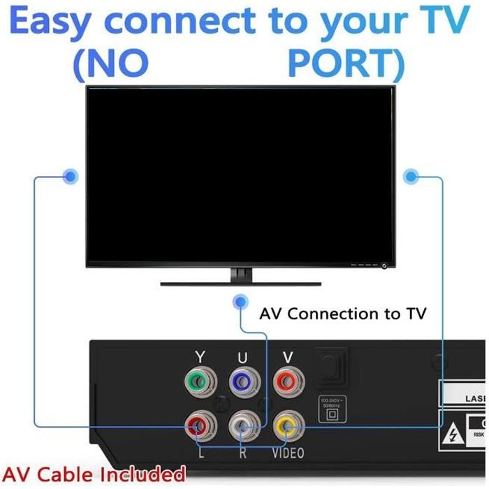Dilwe Mini TV HD 12 `` télévision numérique ATSC Portable TV 1080P HD HDMI  lecteur vidéo pour voiture à domicile prise - Cdiscount TV Son Photo