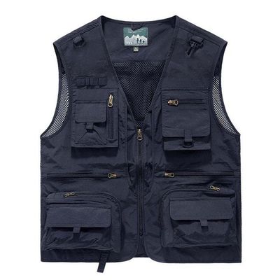 Gilet Multi-Poches Homme Respirant Maille Gilet Chasse Pêche