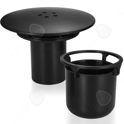 ANBOO Bonde Douche Noir 90mm/115mm - Capot Universel Chromé Anti-Odeur Avec Drainage Rapide