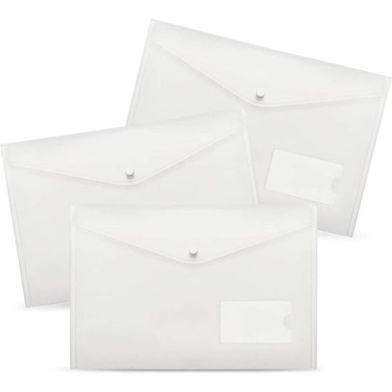 Lot De 5 Porte-documents Transparent Porte-documents A5 Chemise PP