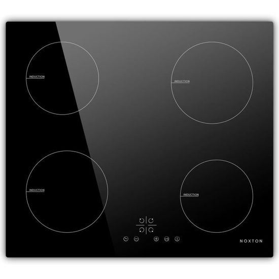 NOXTON Plaque Induction 4 Feux Encastrable, Plaque Electrique 4 Foyers, Table De Cuisson Induction Avec Commande Tactile Securite Enfant Minuterie 220 240v 6400w Sans Prise 81801781