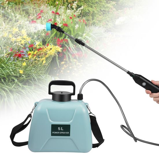 Pulvérisateur Électrique Vegena Sans Fil - Lance Télescopique Avec Tuyau 5m, Idéal Pour Arroser Jardin, Pelouse Et Laver Voiture