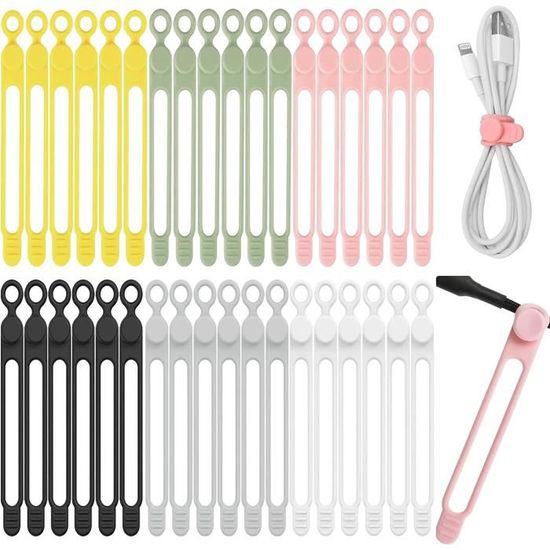 30 Pièces Clips de Cable Adhésif pour Gestion de Câble à Fibre Optique