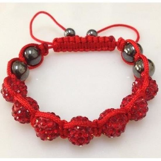 Bracelet Shamballa Couleur Rouge Achat Vente bracelet gourmette Bracelet Shamballa Couleur Rouge Rouge Cristal Cd