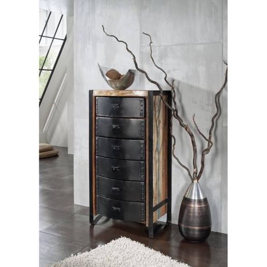 Commode - Fer Et Bois Massif Recyclé Laqué (Multicolore) - Industrial #09