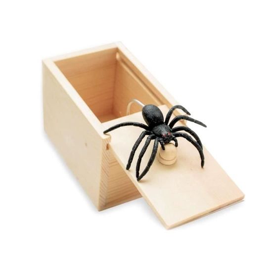ZTBFHLZQ Boîte Surprise Araignée En Bois - Farce Prank Box Pour Halloween Poisson D'Avril