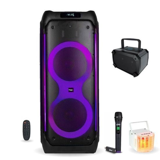 Enceinte nomade,Karaoké professionnel portable 100W YS-203,double  microphone,haut-parleur compatible Bluetooth- black[C8815] - Cdiscount TV  Son Photo