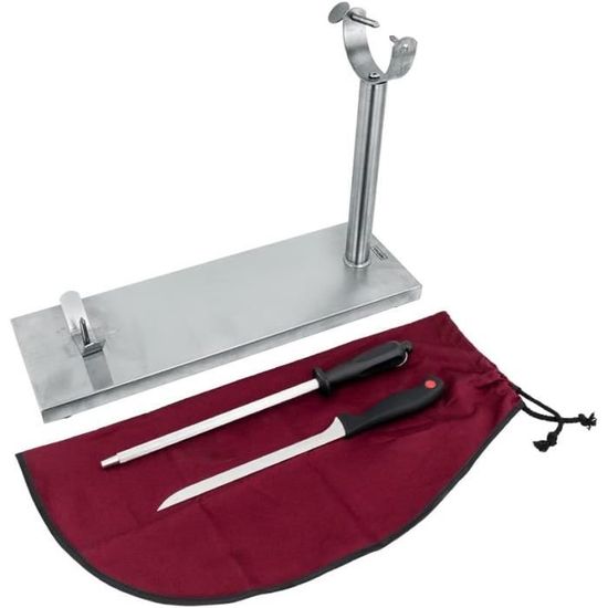 Support à Jambon Professionnel En Pin Chilien - Kit Complet Avec Couteau Et Accessoires | Pour Serrano Et Ibérique