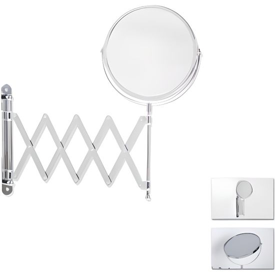 Miroir Grossissant Lumineux 30X Avec Ventouse - Double Face (1X/30X), 3 Modes LED, Rotatif 360°, Batterie 2000 MAh