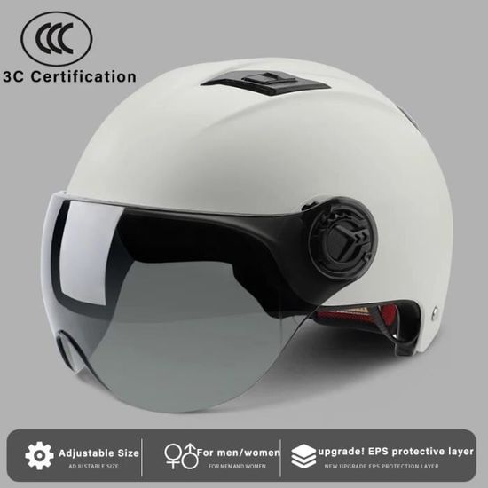 Casque Moto Jet Bluetooth - Demi-Casque ECE 22-05 - Pare-Soleil - Pour Scooter, Skate