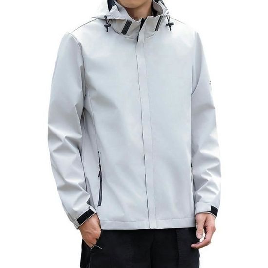 Veste Matelassée Vintage Phat Farm Homme XL - Gris, Capuche Amovible, Coupe Décontractée