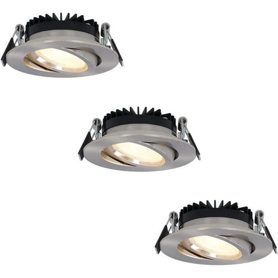 3 Spots LED Encastrables Blanc Chaud - 12W, 1000-1999 Lm - Neufs
