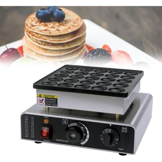 Mini Machine à Crêpes Hollandaise 1750 W, 25 Poêles à Crêpes Antiadhésives, Bouton De Contrôle De La Température 50-300 ℃, Pour La Cuisine à Domicile, Le Café Ou Le Restaurant