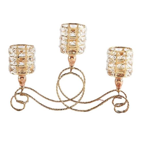 Bougeoir Conique à 3 Bras En Métal - Design Européen, Argent Ou Or, Pour Mariage, Noël, Décoration