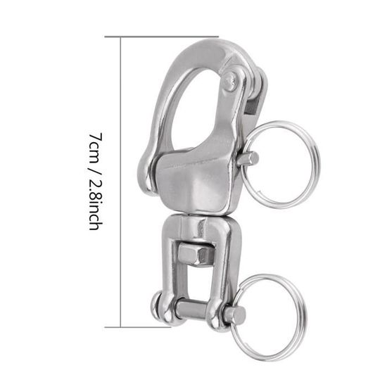Mousqueton/Manille à Ressort En Acier Inoxydable 304 - Tailles 10x35 Mm à 22x96 Mm - Pour Bateau, Camping, Remorquage