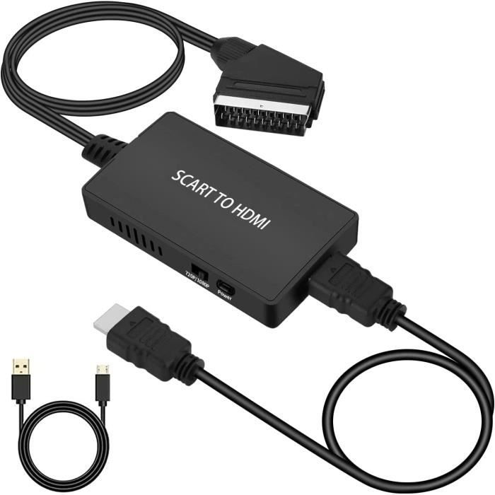 Adaptateur Peritel vers HDMI avec Cables HDMI et PeritelConvertisseur