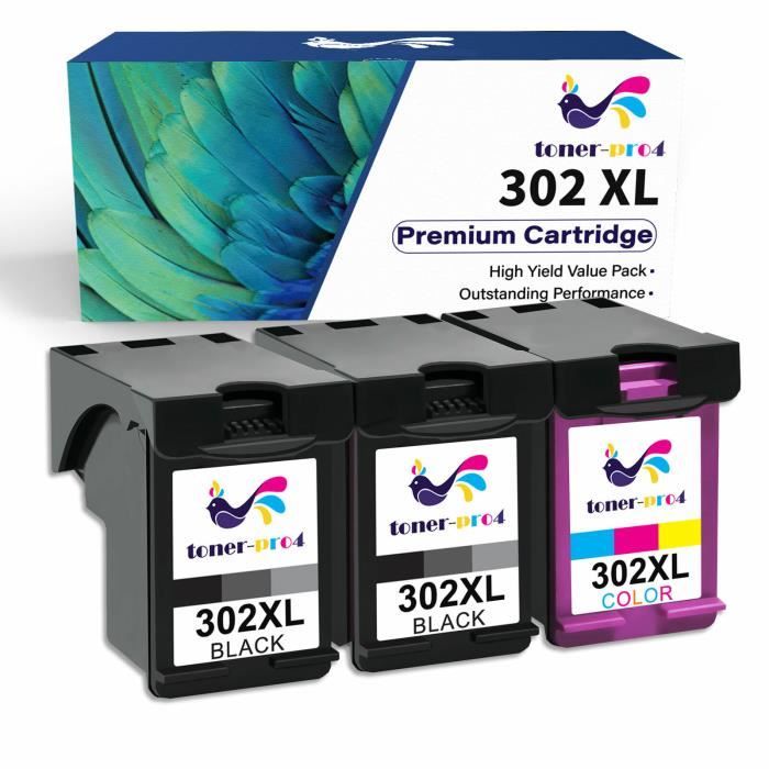 Cartouches Compatibles HP302/302XL - Lot Pour Imprimantes HP DeskJet, Envy, OfficeJet - Garantie 1 An