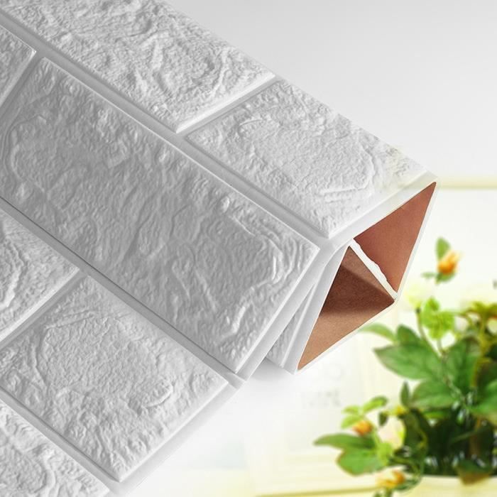 PE Mousse Papier Peint 3D DIY Stickers Muraux Décorations Murales Brique En Relief Blanc De Pierre