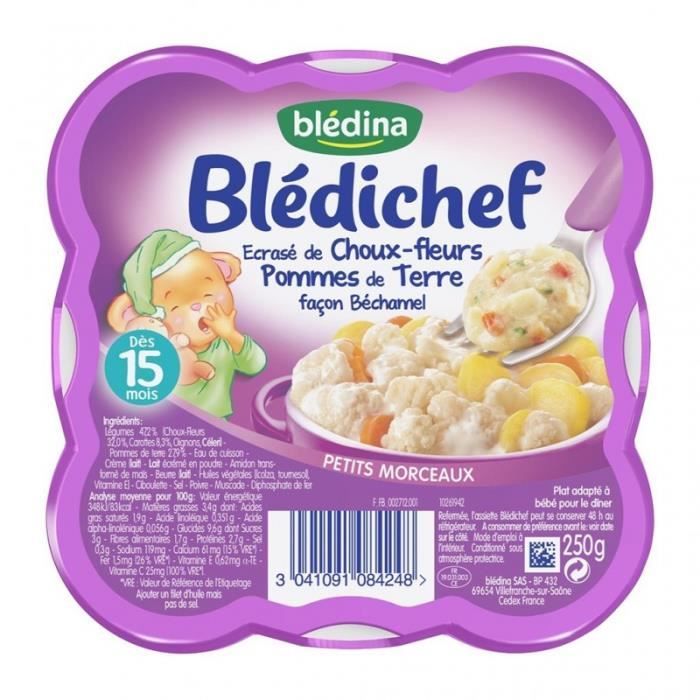 Blédina Blédichef Ecrasé de Choux-Fleurs Pommes de Terre Façon Béchamel (dès 15 mois) l’assiette de