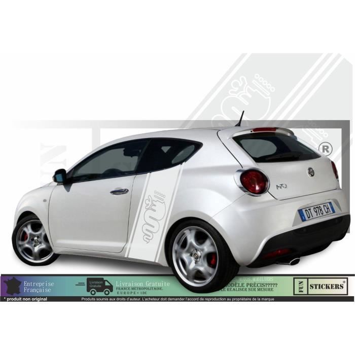 Alfa Romeo- Mito 147 Giulia Bandes Latérale Blanc - Tuning Sticker Autocollant Graphic Decals