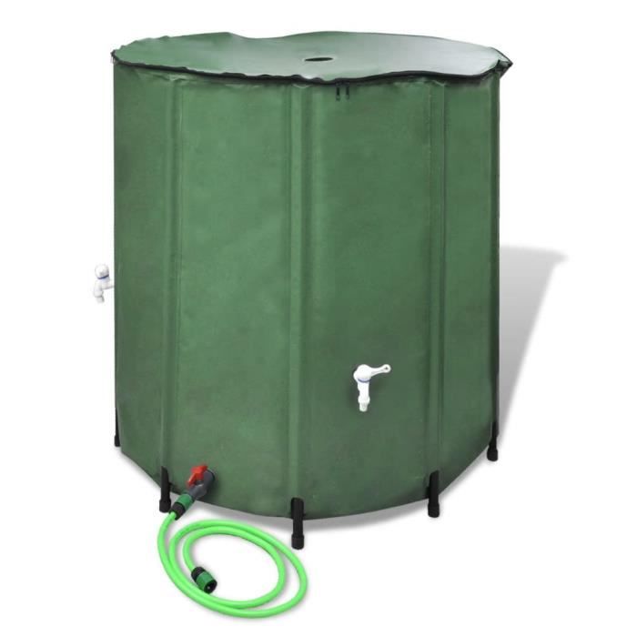 Réservoir d'eau de pluie pliable 750 L Récupérateur d'eau de pluie Collecteur d'eau de pluie