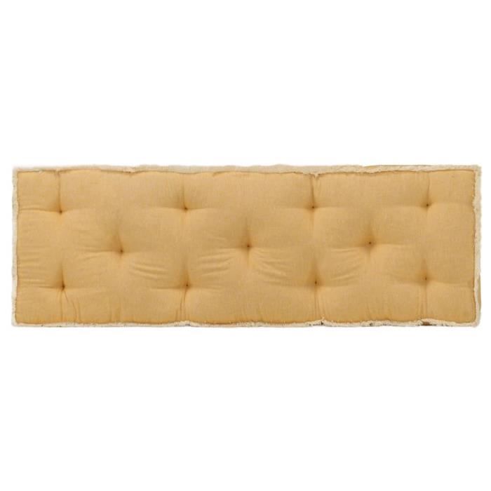 Market6983Haute qualité Coussin de canapé palette - Coussin extérieur Coussin de sol Grand Confort Galettes de chaise Jaune 120x40x7