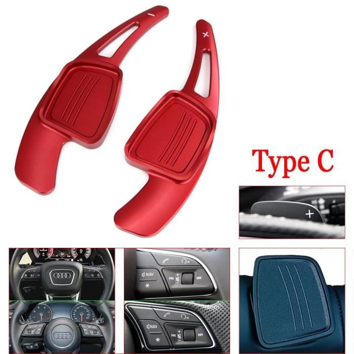 Palettes de changement de vitesse pour Audi Sline Quattro RS Q3 Q5 Q7 S3 S5 SQ5 SQ7 R8 A3 A4 A5 A6 A7 S4 TT TT Type C Red -QUKJ047