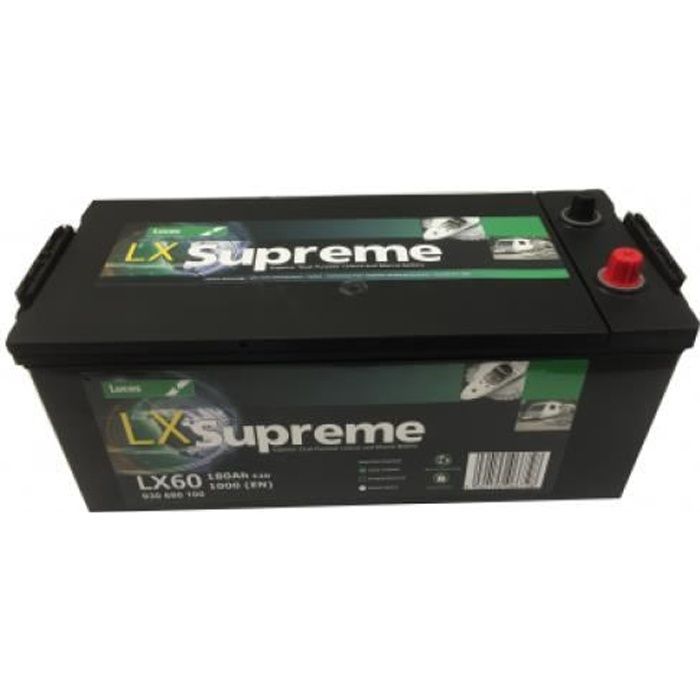 Batterie de démarrage Loisirs/Camping-cars Lucas Dual Purpose B15G / B LX60 12V 180Ah / 1000A