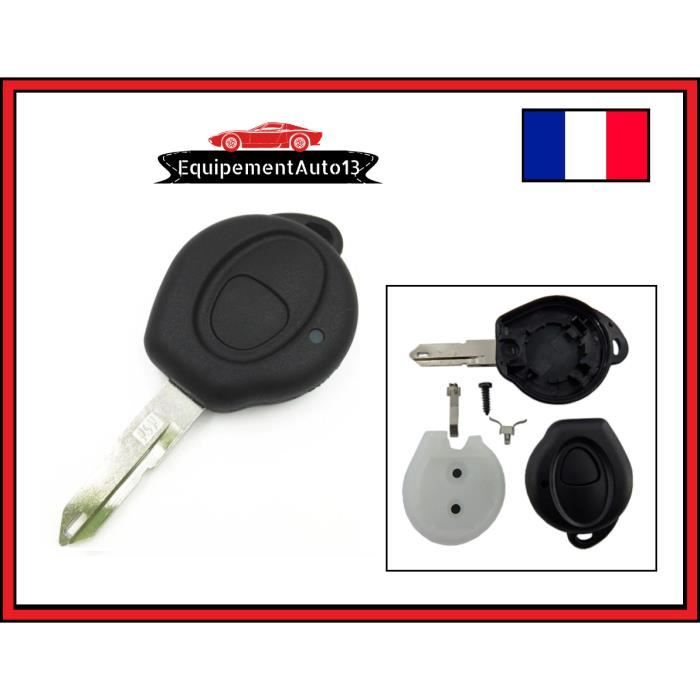 coque clip clé Peugeot 206 phase 1 ( 1997-2001) boitier 1 bouton avec lame vierge