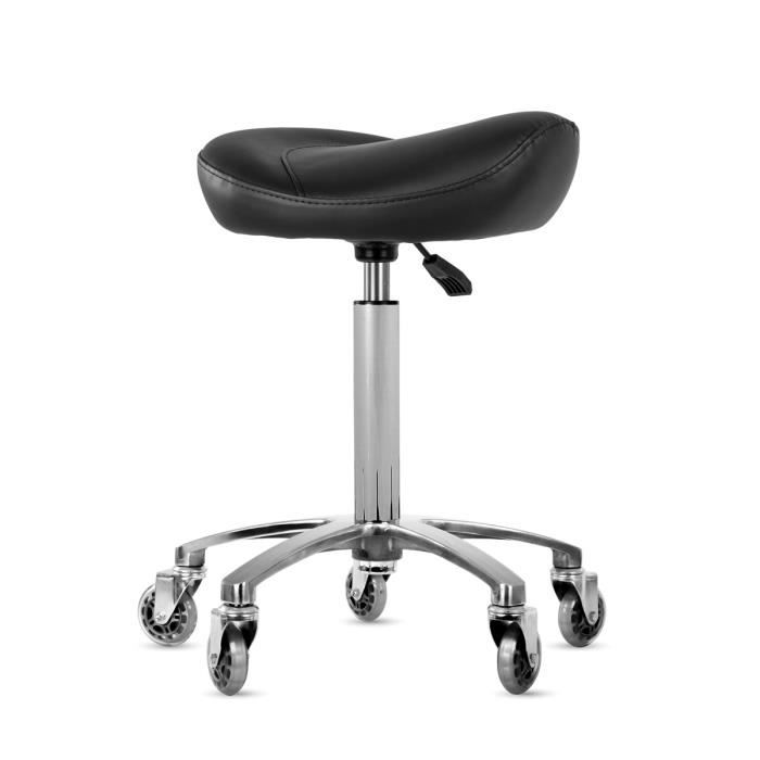 Le tabouret SANTO de la marque Beautélive a des lignes superbes avec son assise selle de cheval, avec coutures apparentes.