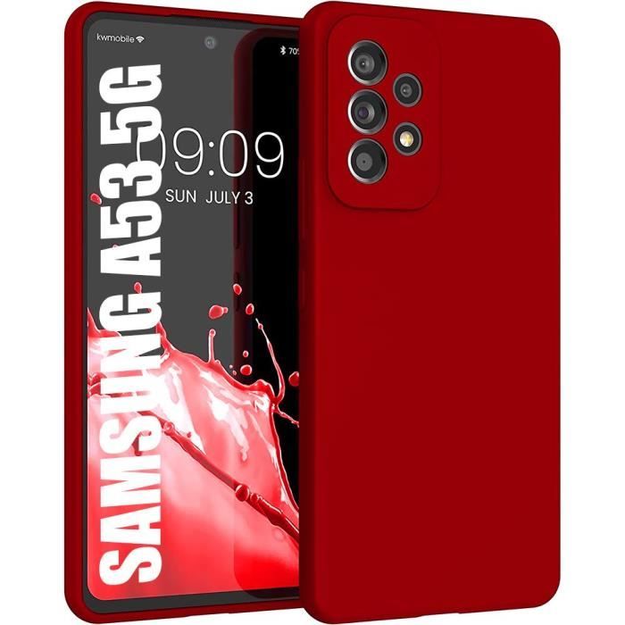 Coque pour Samsung Galaxy A53 5G Silicone Souple Léger Ultra Slim Antichoc Rouge