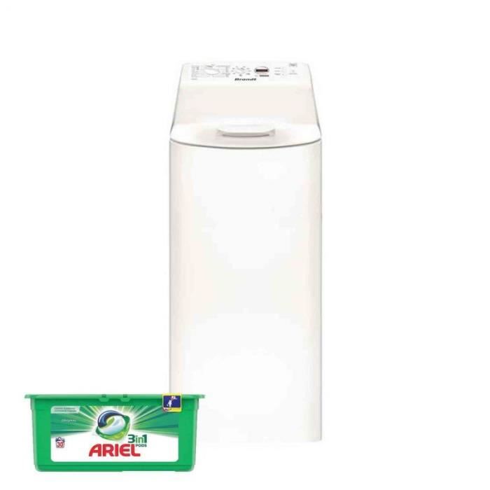 BRANDT Lave-Linge 6kg 1200trs/min 17 programmes Machine à laver 60 Blanc