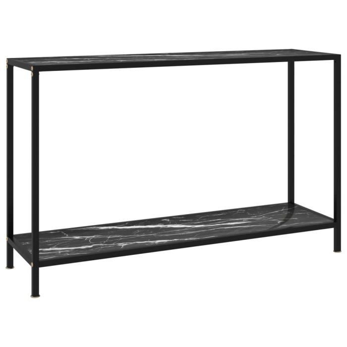 FAS Table console Noir 120x35x75 cm Verre trempé-N°3192