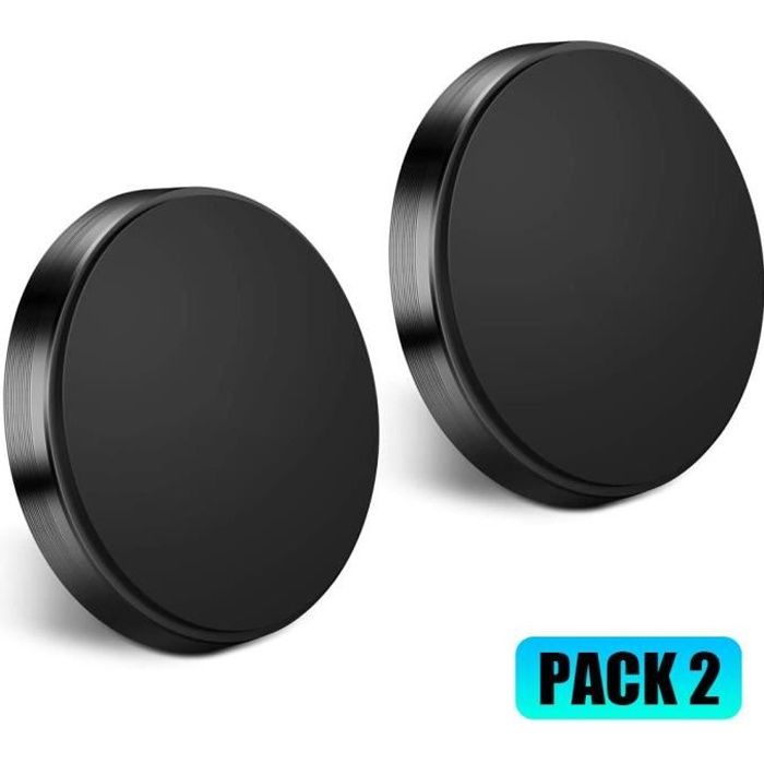 2X Support Téléphone Voiture Magnétique Portable Universel pour iPhone Samsung Huawei Xiaomi Redmi - Noir