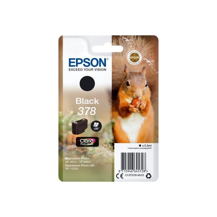 EPSON Cartouche d'encre 378 Noir - Ecureuil (C13T37814010)