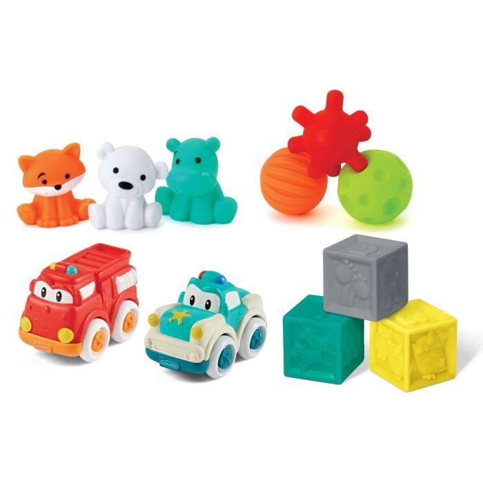 INFANTINO - COFFRET BALLES, VEHICULES ET CUBES SENSORIELS