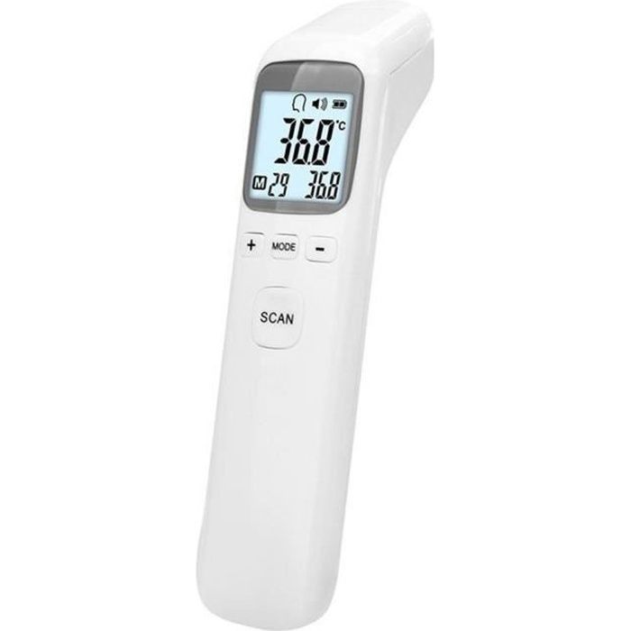 Thermomètre Frontal et Oreille, Thermomètre Numérique Infrarouge pour Enfant, Adulte - gris