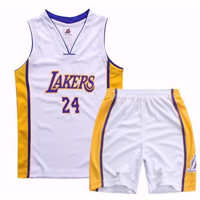 Garçon Fille NBA Lakers Kobe Bryant 24# Short de Basket-Ball Maillots Uniforme de Basket-Ball Top & Shorts - Prix pas cher -