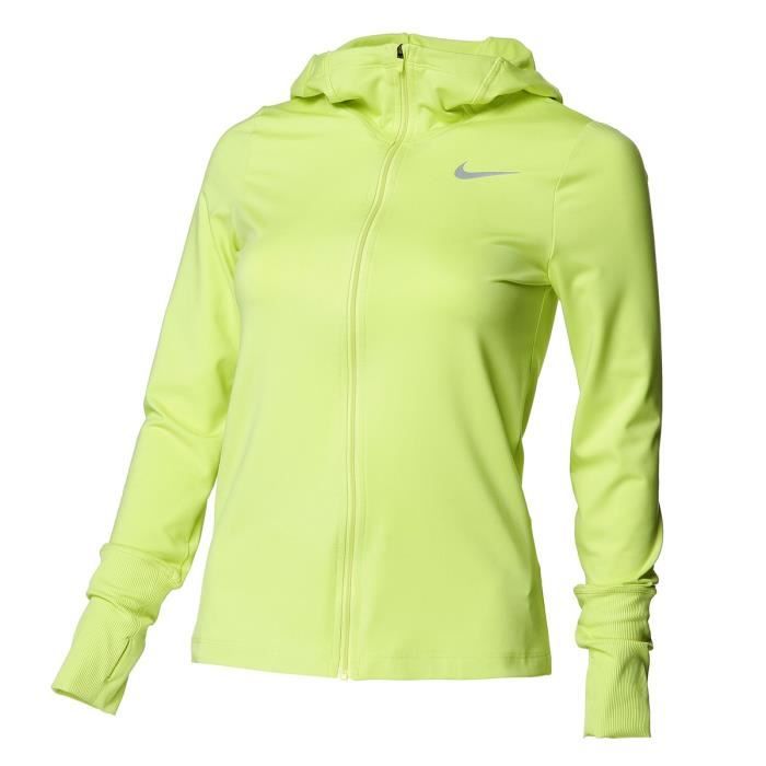 NIKE T shirt running Elmnt Hoodie FZ - Femme - Jaune