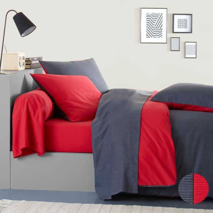 Housse de couette bicolore en bambou, Écorce, 240 x 220 cm