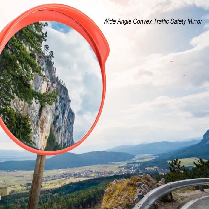 Retroviseur miroir de securite diametre 45 cm Miroir convexe d'extérieur orange en plastique BO07