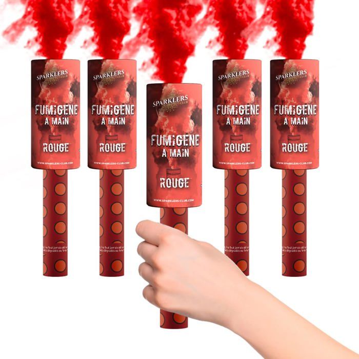 Pack De 5 Fumigènes Colorés - Blanc, Rose, Vert, Rouge, Bleu - 60-90 Secondes - Pour Photos Et événements - 13