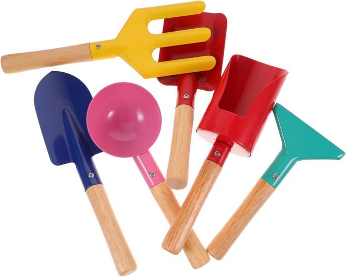 Ecoiffier Outils de Jardinage pour Enfants - Pelle à Bout Rond, carré ou râteau. Seule Une unité