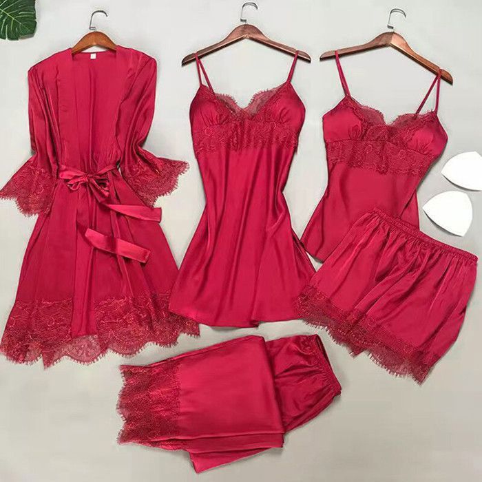 Ensemble pyjama 3 pièces en velours pour femme, robe de chambre, nuisette main image 1