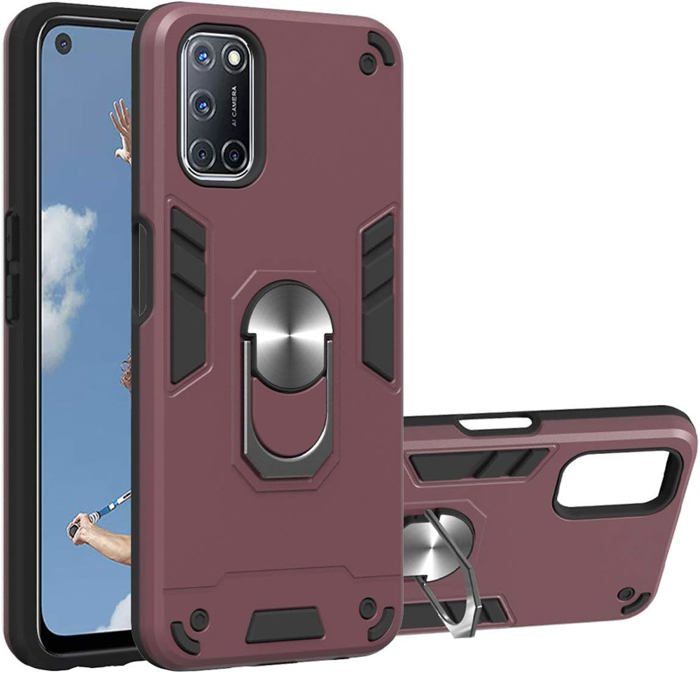 SATURCASE Coque Pour Xiaomi Mi Play, Bague Béquille Hybride 2 En 1 [PC & Silicone] Double Couche Pare-Chocs Antichoc Protecteur Housse Étui Pour Xiaomi Mi Play (HZ-Bleu Marine