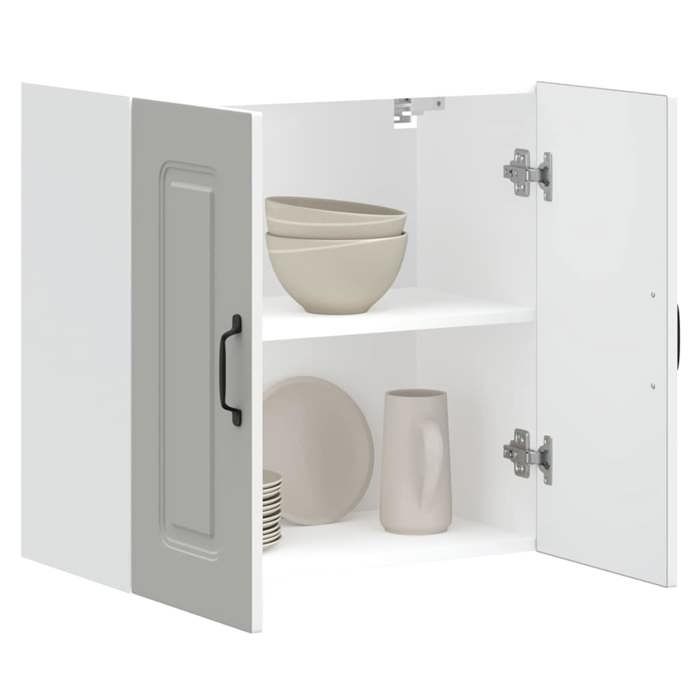 vidaXL Armoire murale de cuisine Kalmar blanc bois dingénierie 853577