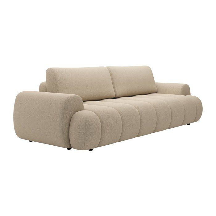 Canapé 4 places convertible en tissu beige FRIDORA