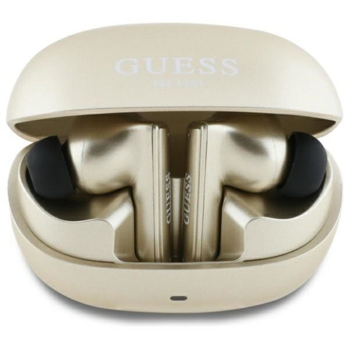 Écouteurs Bluetooth TWS ANC et ENC avec logo imprimé Guess Capsule et étui de chargement (doré)