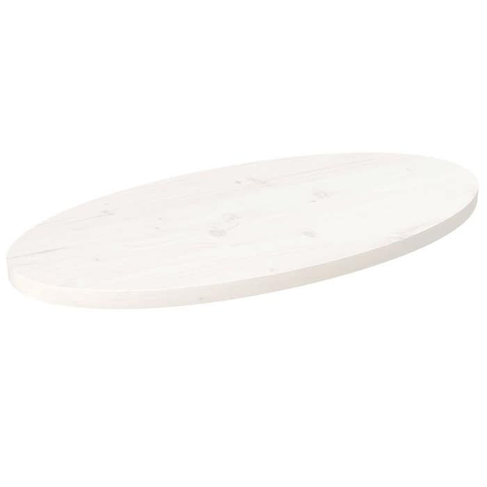SARAZYJ@(Rectangulaire)Plateau de table - Dessus de table blanc 70x35x25 cm bois de pin massif ovale Home705920
