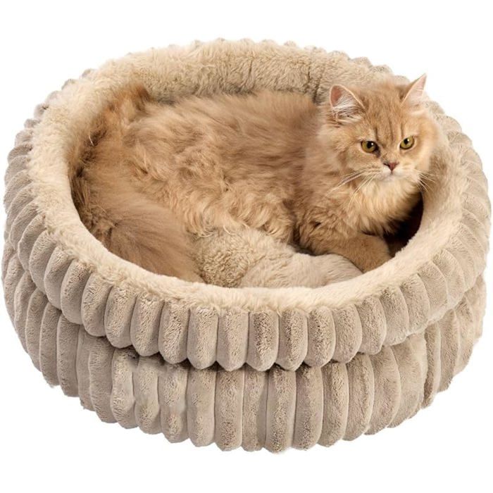 Panier Doudou Pour Chat En Forme De Grotte - Chaud, Moelleux Et Lavable, Idéal Hiver Et Intérieur